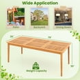 thumbnail image 3 of Costway 8-Person Outdoor Acacia Wood Dining Table with 1.96" Umbrella Hole Rectangular, 3 of 11