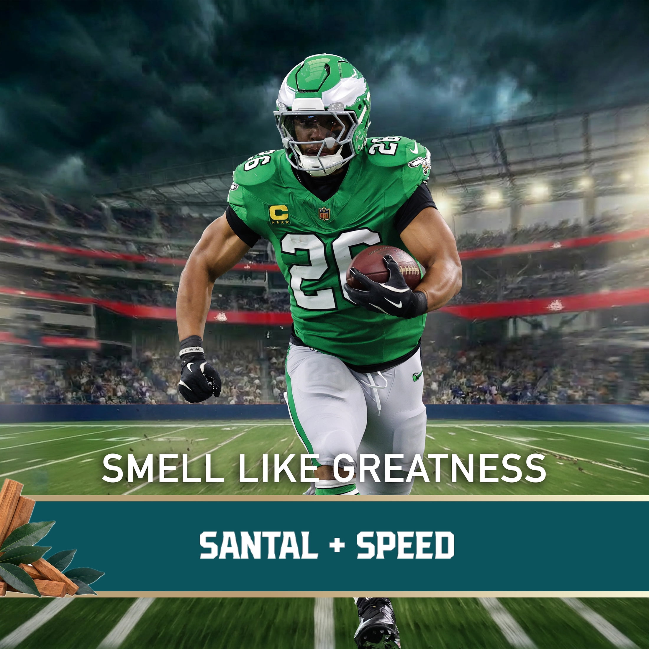 Old Spice Body Spray for Men, Antiperspirant, NFL Collection, Saquon Barkley, Scent of Santal + Speed, 4.3 fl oz
