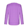 thumbnail image 7 of Women's Long Sleeve Tops 2026 Trendy Polka Dot V Neck Pullover Shirts Spring Causal Loose Fit Tunic Dressy Blouse, 7 of 7