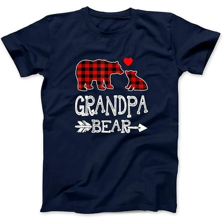 

Red Plaid Grandpa Bear Christmas Pajama Matching T-Shirt for Men Women XL-6XL | Made in USA | by VnSupertramp Apparel