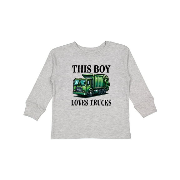 Inktastic This Boy Loves Trucks Boys Long Sleeve Toddler T-Shirt