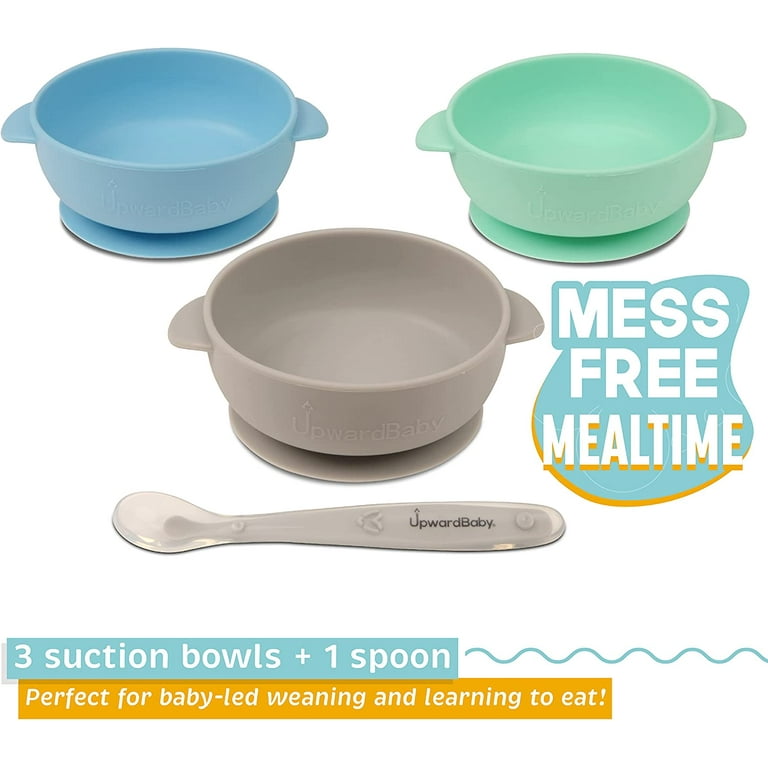 UpwardBaby Led Weaning Supplies - Suction Plates for Baby - Spoons