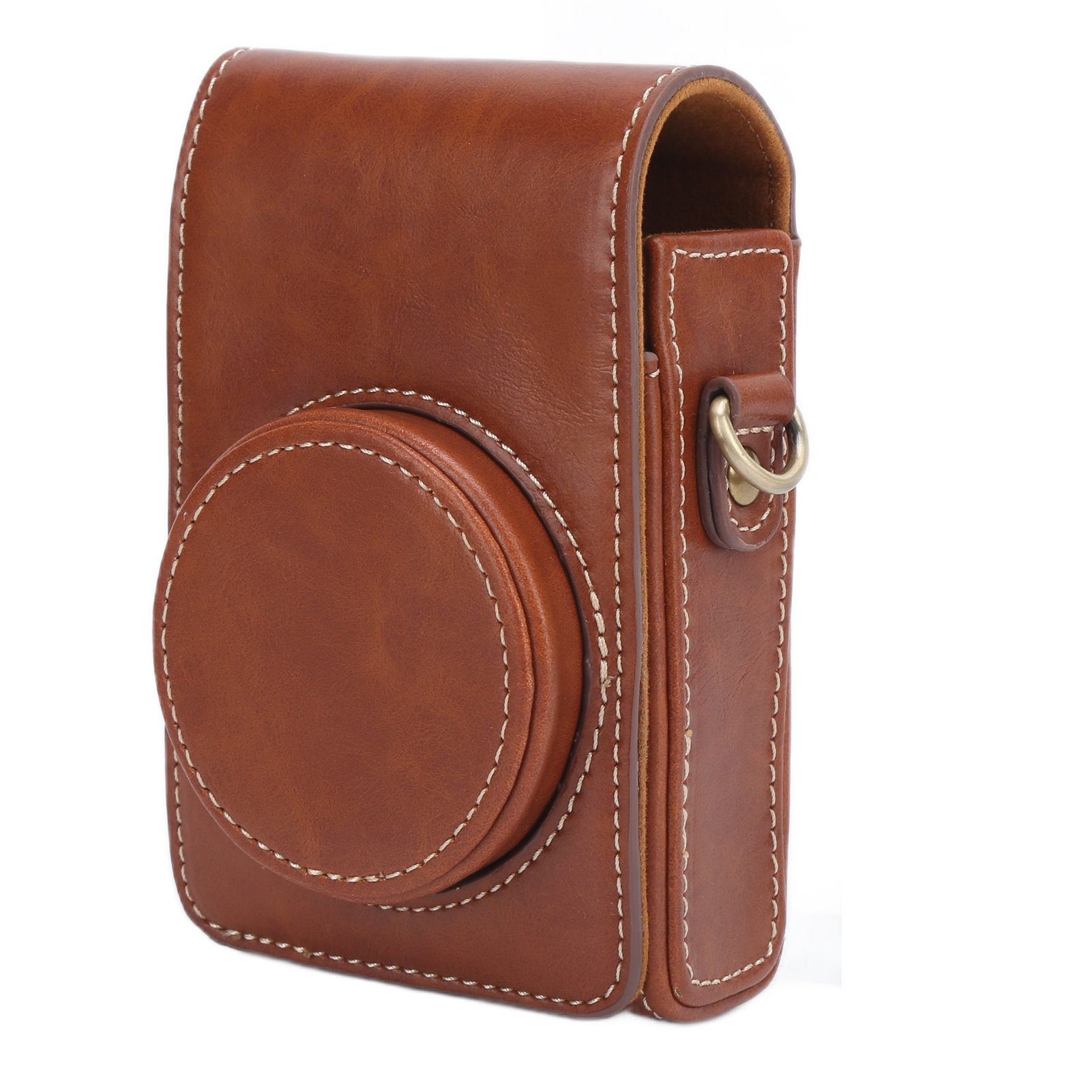 Courr猫ges Reedition Leather Camera Bag - Brown