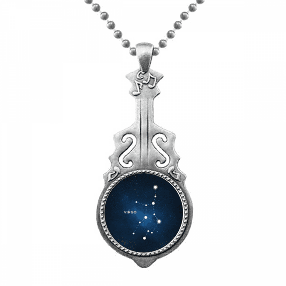 Virgo Constellation Zodiac Sign Pendant Jewelry Music Guitar Torque Hangtag