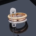 thumbnail image 4 of Anillo creativo de tres colores, anillo desmontable, personalidad femenina, anillo con microincrustaciones de circonita AAA, anillo con pasador, 4 of 6