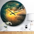 thumbnail image 2 of DesignArt Colored Ocean Waves Falling Down VI Large Wall Clock, 2 of 2