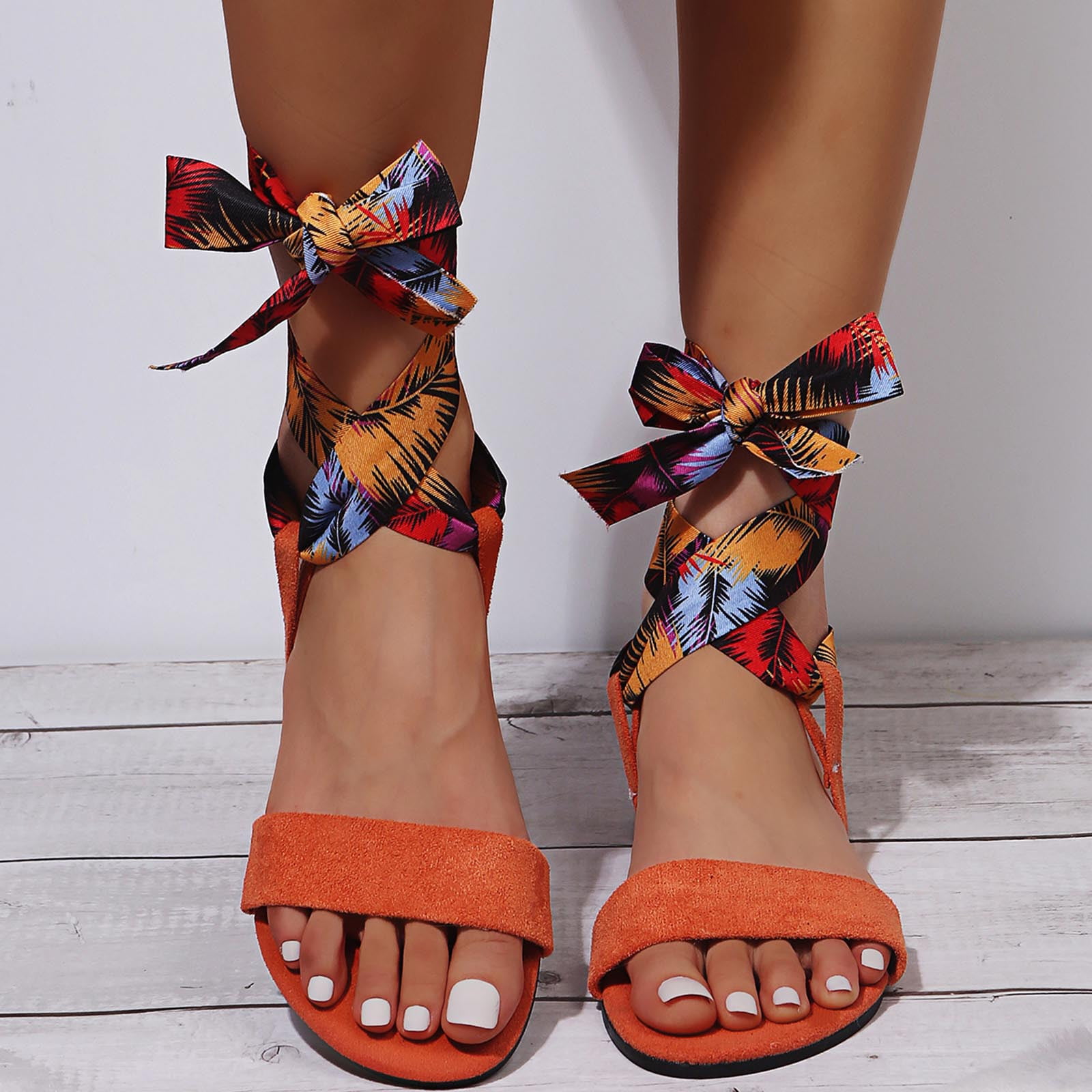 PETITE JOLIE 'Take A Bow' Orange/ Pitaya Sandals for Girls