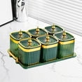 thumbnail image 6 of TISHITA Dried Fruit Plate Candy Nuts Dish with Lid Luxury Food Storage Box Appetizer Serving Tray Divided Serving Platter for Wedding Green 6 grid, 6 of 8