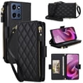 thumbnail image 2 of Para Motorola Moto G Play 5G 2025 Funda Tipo Cartera con Bloqueo RFID, Funda de Teléfono Tipo Bolso Cruzado con 9 Ranuras para Tarjetas, Bolsillo con Cierre y Correa Desmontable, Negro, para Moto G, 2 of 9