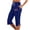 Dark Blue-3, variant on Independence Day Capri Pants for Women Summer Casual Elastic Waist Split Hem Straight Leg Cropped Sweatpants with Pockets