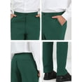 thumbnail image 6 of INSPIRE CHIC Men's Dress Pants Classic Fit Flat Front Solid Color Prom Trousers 28 Olive Green, 6 of 6