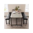 thumbnail image 5 of Eastvita Dining Table Set for 4 Kitchen Table with 2 Upholstered Benches - 3-Piece Rectangular Dining Room Set for Small Spaces/Apartment/Studio Homes, 5 of 5