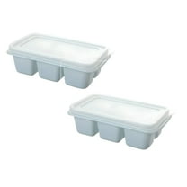 ACDANC 2 PCS Extra Large Ice Cube Tray With Lid,Silicone Ice Cube Trays With Lid For Freezer,Makes 6 Large Square Ice Cube For Whiskey,Ice For Cocktails Or Food Storage