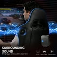thumbnail image 6 of GTPLAYER Gaming Chair with Bluetooth Speakers Footrest PU Leather Music Office Chair, Blue, 6 of 11