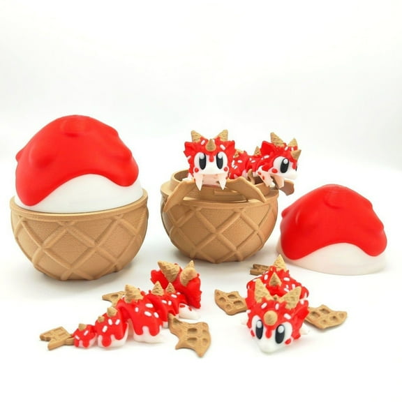 Yongcuo 3d Printed Decorative Toys, Children's Cute Desktop Decoration Blue Red