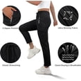 thumbnail image 4 of JWD Women's Quick Dry Stretch Athletic Pants Breathable Comfy Hiking Pants with Zipper Pockets Black 2XL, 4 of 6