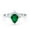 Green Emerald CZ, variant on Art Deco Engagement Ring Pear Simulated Green Emerald CZ 925 Sterling Silver Size 5