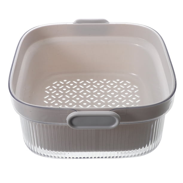 Cesta escurridora de verduras reutilizable de doble capa, colador de cocina para lavar frutas y verduras, cesta de lavado de drenaje rápido que ahorra espacio