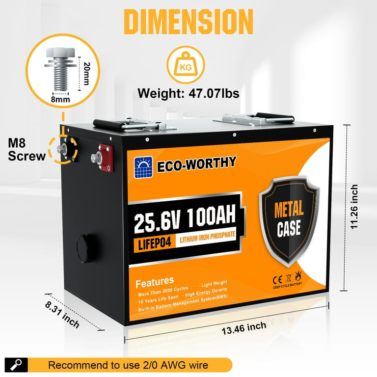 The Upgraded 24V 150A Lithium Battery Has Built-In BMS And