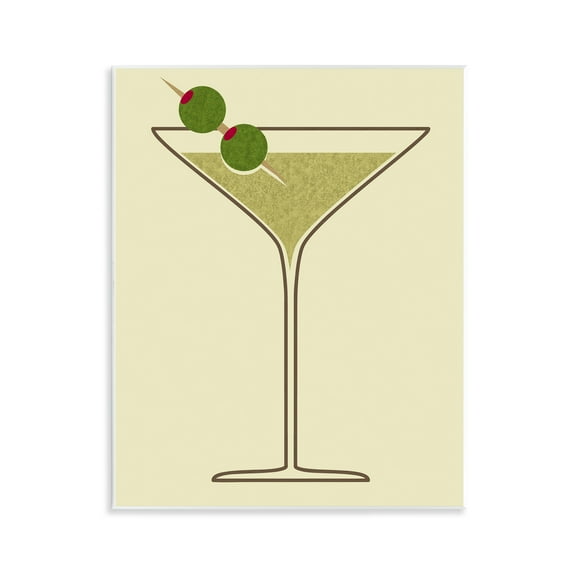 Stupell Industries Martini with Olives Food & Beverage Painting Unframed Art Print Wall Art, 11 x 14