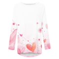 thumbnail image 4 of Cameland Chemises Grande Taille pour Femmes Imprimé Cœur Hauts de la Saint-Valentin Manches Longues Tunique Col Rond Blouses, 4 of 4