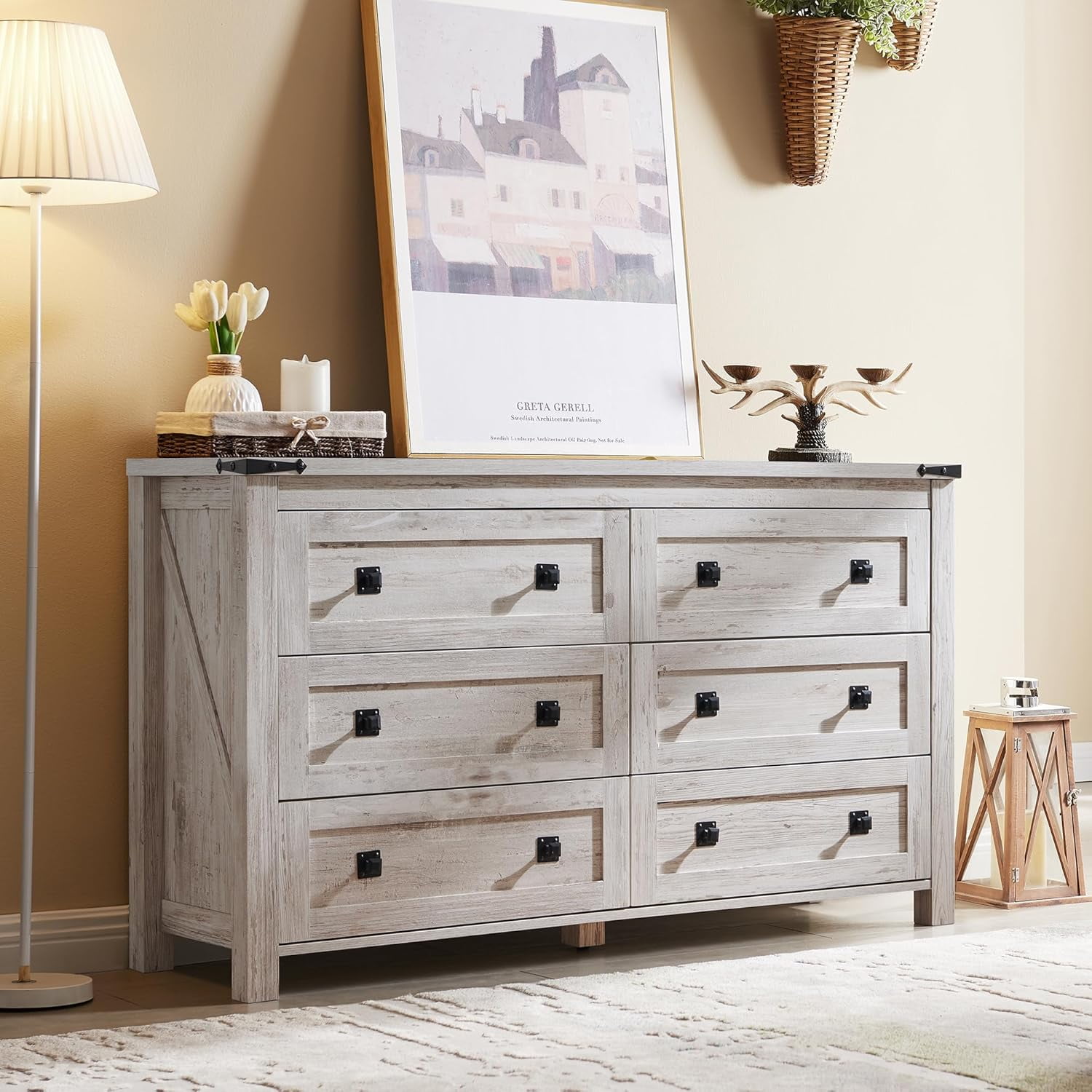 white midi dress Beverly 6-Drawer Dresser main image 0