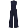 thumbnail image 1 of Mono PRETTYGARDEN sin mangas con cuello alto azul marino talla S, 1 of 8