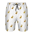 thumbnail image 4 of Kdxio Gold Rabbit Pattern Mens Casual Shorts - Drawstring Summer Beach Sports Shorts for Men, 4 of 9