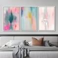 thumbnail image 2 of IDEA4WALL Framed Canvas Print Wall Art Set of 3 Colorful Abstract Prints Minimalist Modern Wall Art Preppy Room Art Prints Rainbow Vividness Pastels Artwork for Home Decor - White 24"x36"x3, 2 of 5