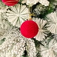 thumbnail image 6 of Zawou 30 Pcs Red 6CM Velvet Christmas Balls, Flocked Tree Ornaments for Holiday Decoration, Indoor Party and Festive Home, 6 of 7