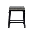 thumbnail image 5 of Linon Delimon 25" Indoor Wood Backless Counter Stool, Black/Black and Gray Tweed, 5 of 9