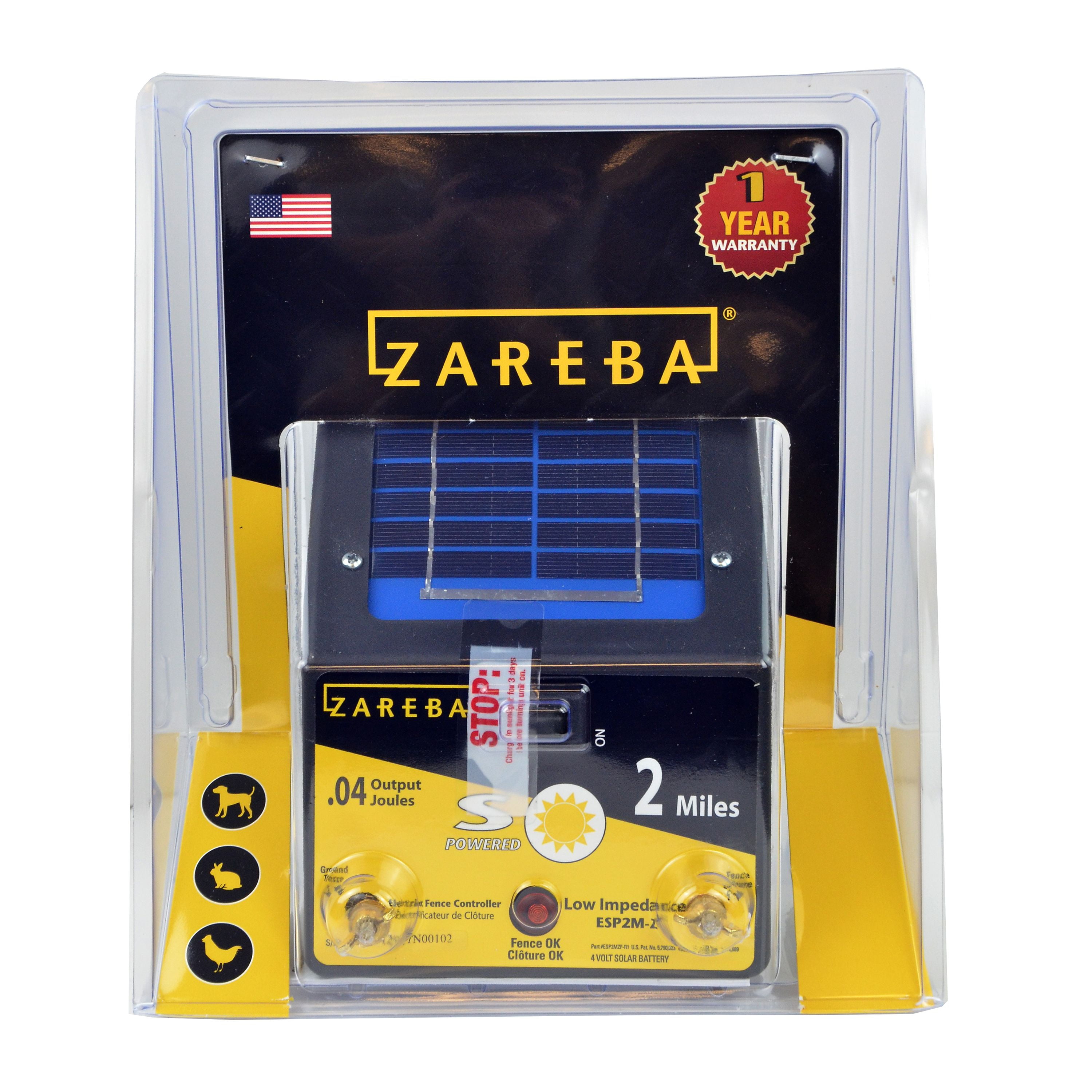 NEW Zareba Energizer ESP2M-Z 2-Mile Solar Powered Electric Fence Charger 6841308 