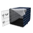 thumbnail image 3 of Aztec Dog Crate Cover, Cultural Zigzags Oriental Vibes, Easy to Use Pet Kennel Cover Small Dogs Puppies Kittens, 7 Sizes, Blue Dark Night Blue, by Ambesonne, 3 of 6