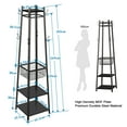 thumbnail image 3 of VECELO Coat Rack with Deep Metal Basket, 2-tier Shelves & 8 Dual Hooks, Hall Trees Freestanding Coat Hanger for Entryway Bedroom Living Room College Dorm Apartments, Black, 3 of 9