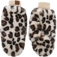 thumbnail image 1 of Faux Fur Flip Mittens Womens Warm Convertible Fingerless Gloves, 1 of 6