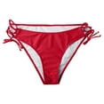 thumbnail image 4 of AHTJRT 2 Piece Bikini Sets for Women V Neck Cutout Crisscross Bathing Suits with Adjustable Straps Lace up High Cut Tie Side Thong Swimsuit Red M, 4 of 9