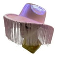 thumbnail image 3 of Fgnfyis Sparkly Cowboy Hat for Party Prom Halloween Western Fringe Glitter Pearl Shine Celebrations Cowboy Hats for Women Pink, 3 of 6