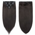thumbnail image 3 of Benehair 100% Real Remy Human Hair Extensions Clip In Thick Double Weft Full Head 10"-24" Straight Black Women Soft, 3 of 11