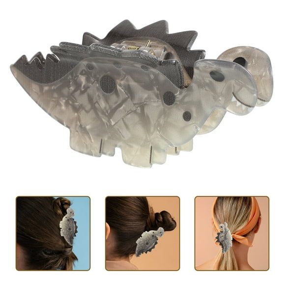 MLINS Little Dinosaur Hairpin Cartoon Hair Accessory Girl 10.00X4.50X4.20CM Light Grey