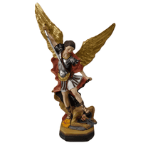 LUMIARTISAN Saint Michael Archangel Resin Statue - Weatherproof - 8.47 in, Red