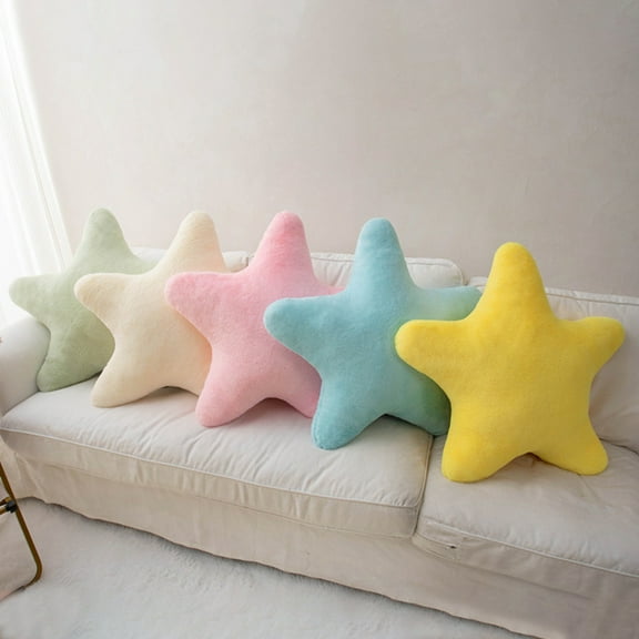 5 Pack Star Pillows Toys Throw Cushion Plush, 7.09 Inches Decorative Mix Colors Pillows for Sofa, Living, Bedroom