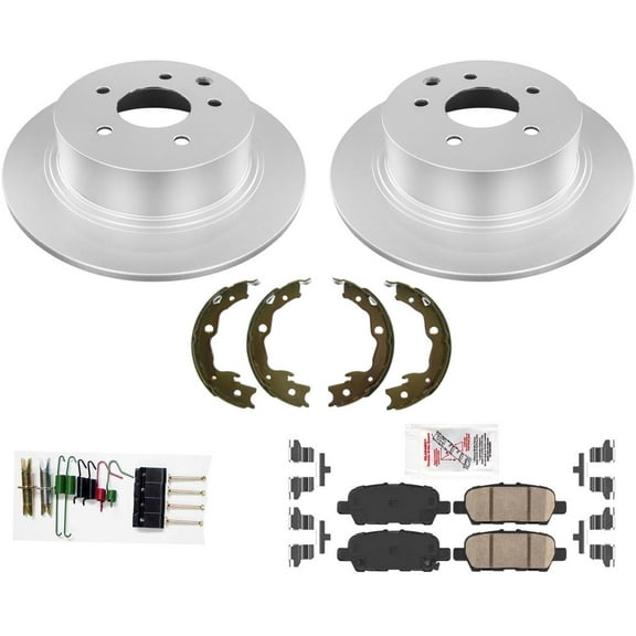 Rear GEO Performance Coated Disc Brake Rotors Pads For Nissan Sentra 2013-2019