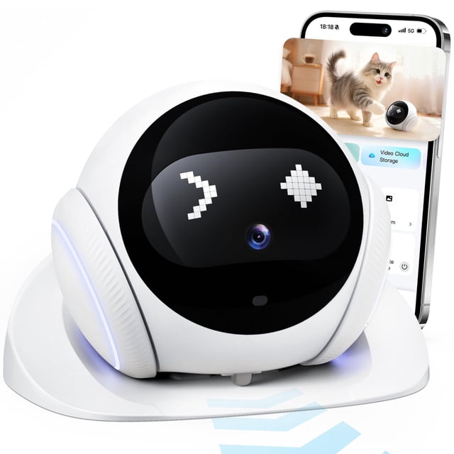 Cámara para mascotas SURPN Robot 1080P WiFi con seguimiento de movimiento