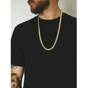 Men Stainless Steel Necklace Cuban Link Chain, Flat Curb Chain Necklaces Unisex, Silver/Black/Gold Plated Chunky Hip Hop Neck Chain, 6mm/9mm Width, 18-32 Inches Length Jewelry for Mens Women
