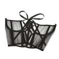thumbnail image 3 of Corsé de encaje negro Cinturón Cintura Corsé Top Mujeres Malla con cordones Corsé debajo del busto deshuesado, 3 of 9