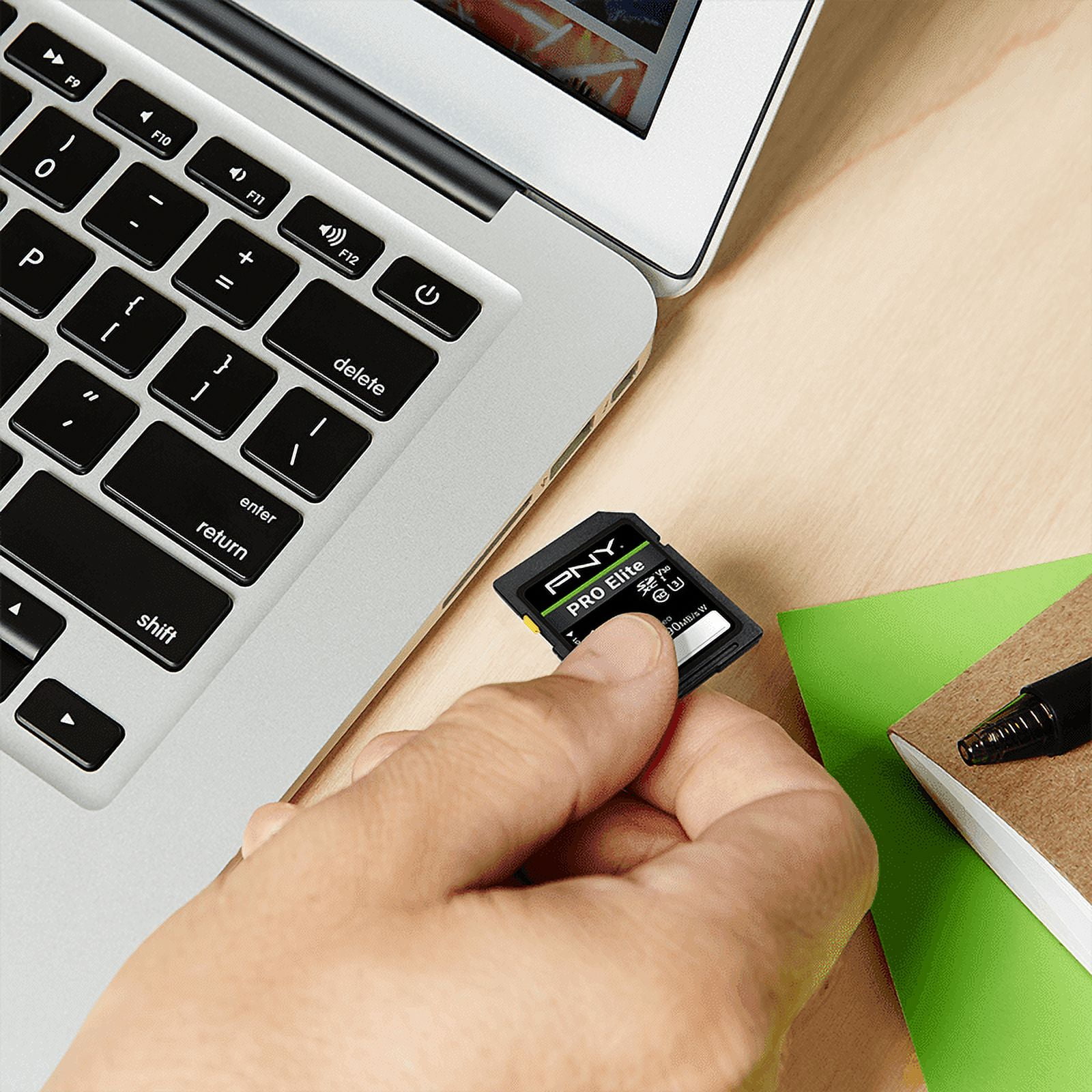 PNY 256GB PRO Elite Class 10 U3 V30 SDXC Flash Memory Card - 100MB/s, 4K UHD, Full HD, UHS-I, Full Size SD
