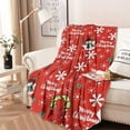 thumbnail image 2 of Red Christmas Snowman Pattern Round Blanket,Comfortable Soft Flannel Throw Blanket,All Season,Warm Lightweight Blankets for Sofa Bed Couch Living Room Chair 47"x47", 2 of 5