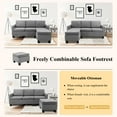thumbnail image 4 of Vineego Linen Fabric L-shape Sofa Sectional Couch for Living Room, Gray, 4 of 7