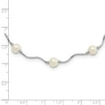thumbnail image 5 of Auriga Fine Jewelry 925 Sterling Silver RH-plated 6-7 mm White FW Cultured Pearl Necklace for Women 18", 5 of 6