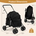 Small Single Cubicles Gymax Pet Stroller for Small Medium Dogs w/Swivel Front Wheels & One ...